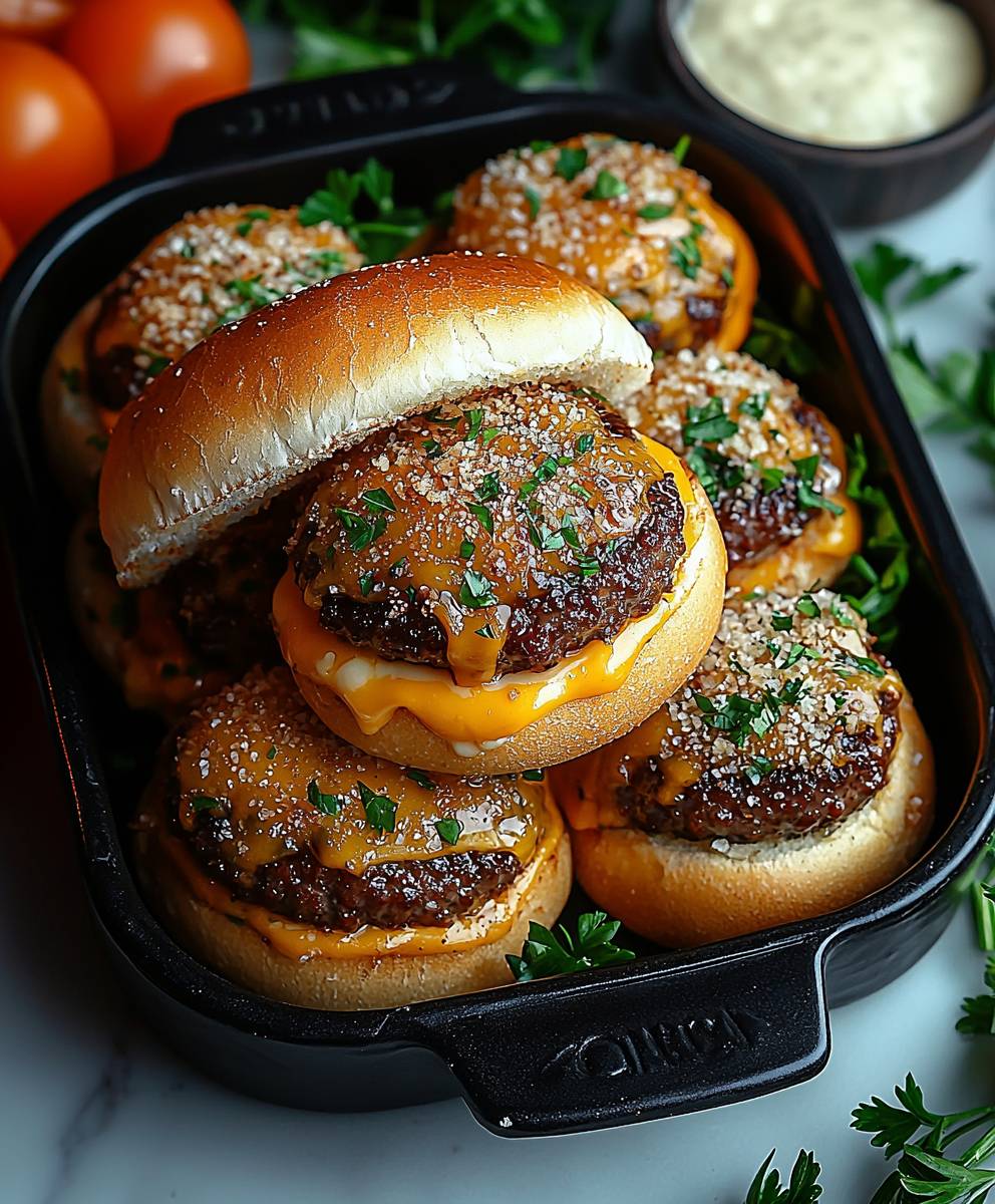 Garlic Parmesan Cheeseburger Bombs