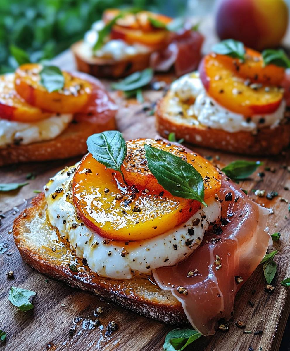Burrata Crostini with Prosciutto