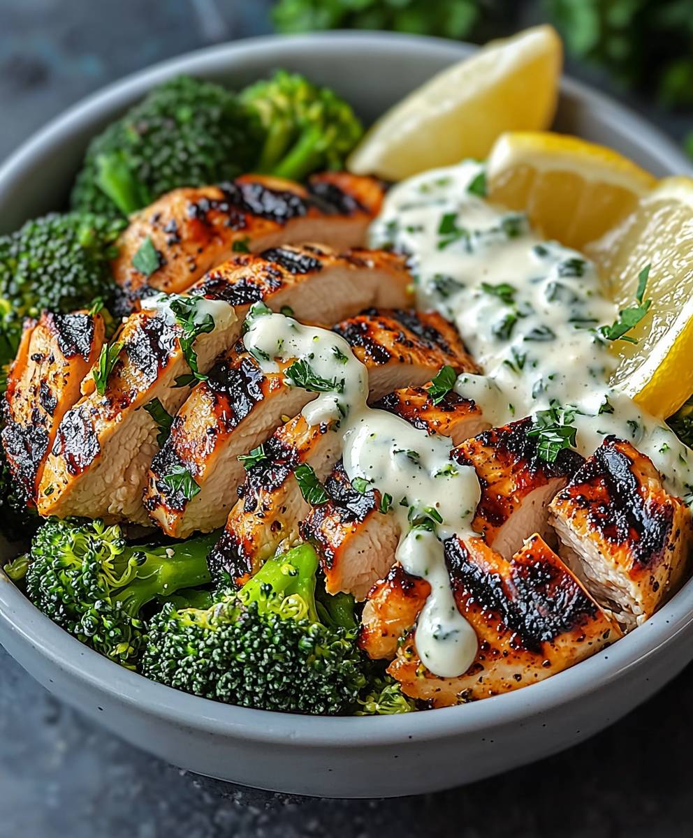 Grilled Chicken Broccoli Bowls