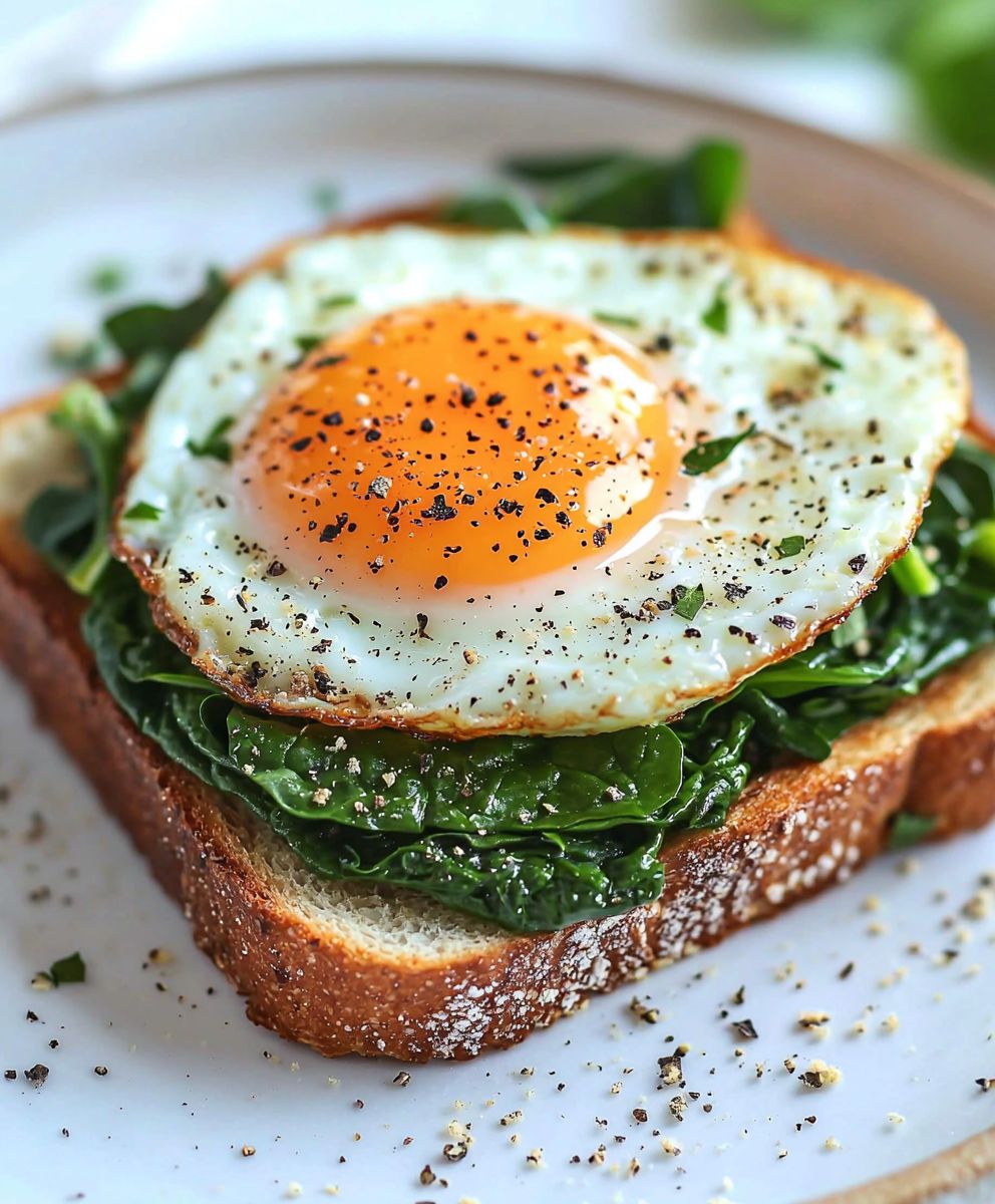 Egg Spinach Toast