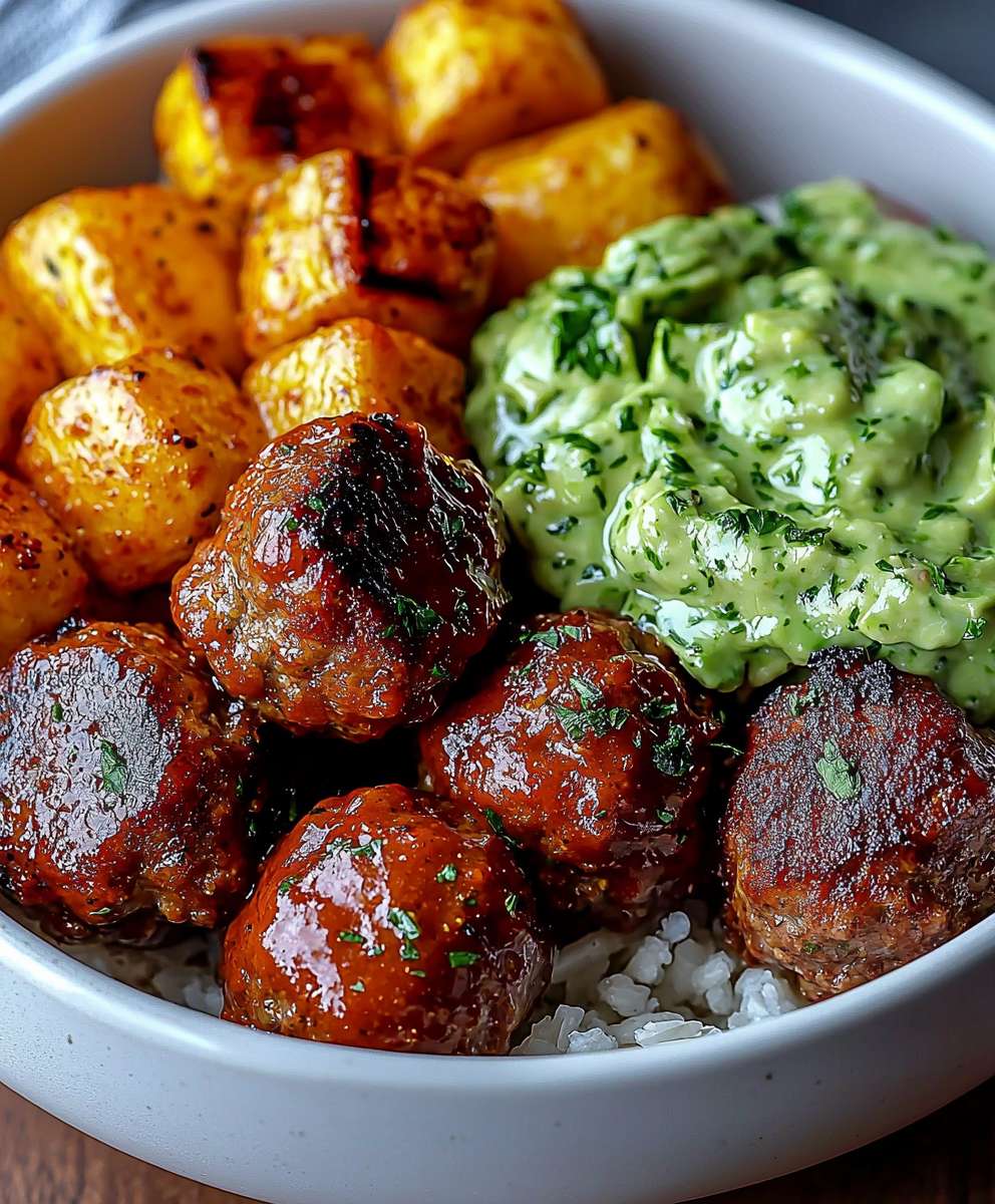 Barbecue Meatball Bowls