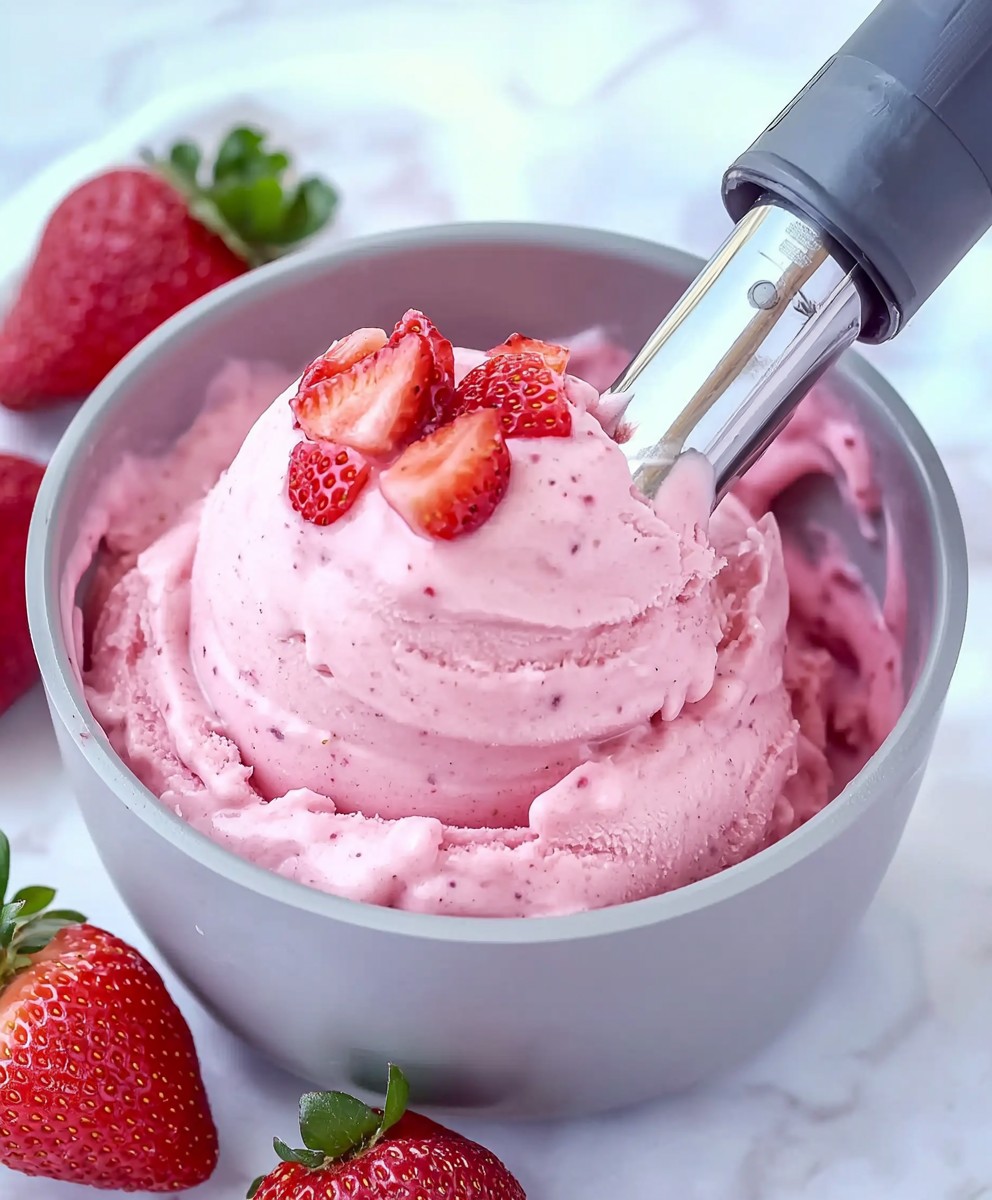 Ninja Creami Strawberry Frozen Yogurt