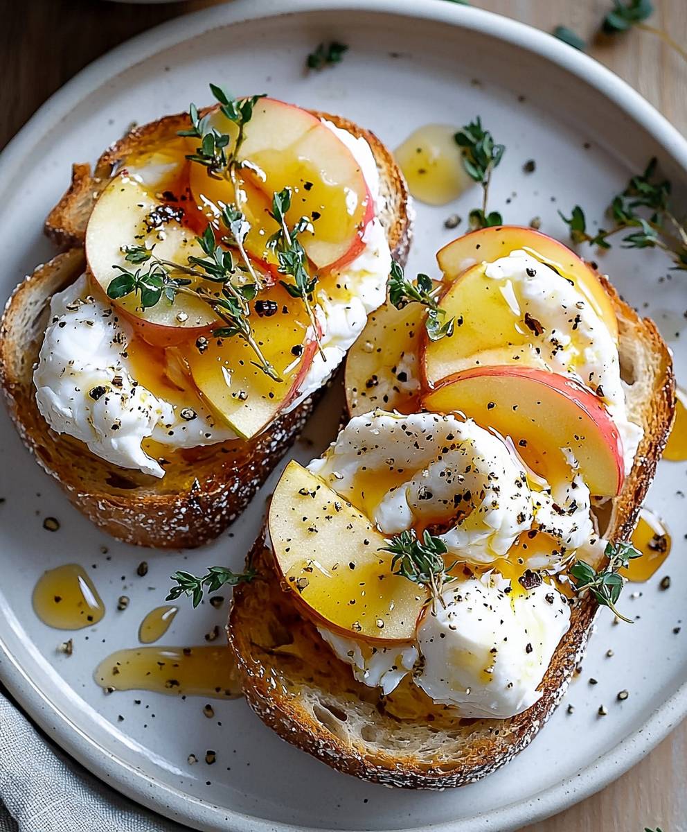 Apple Honey Burrata Toast
