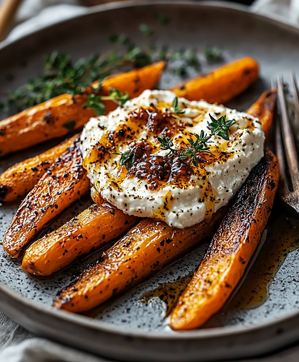 Roasted Carrots Whipped Ricotta