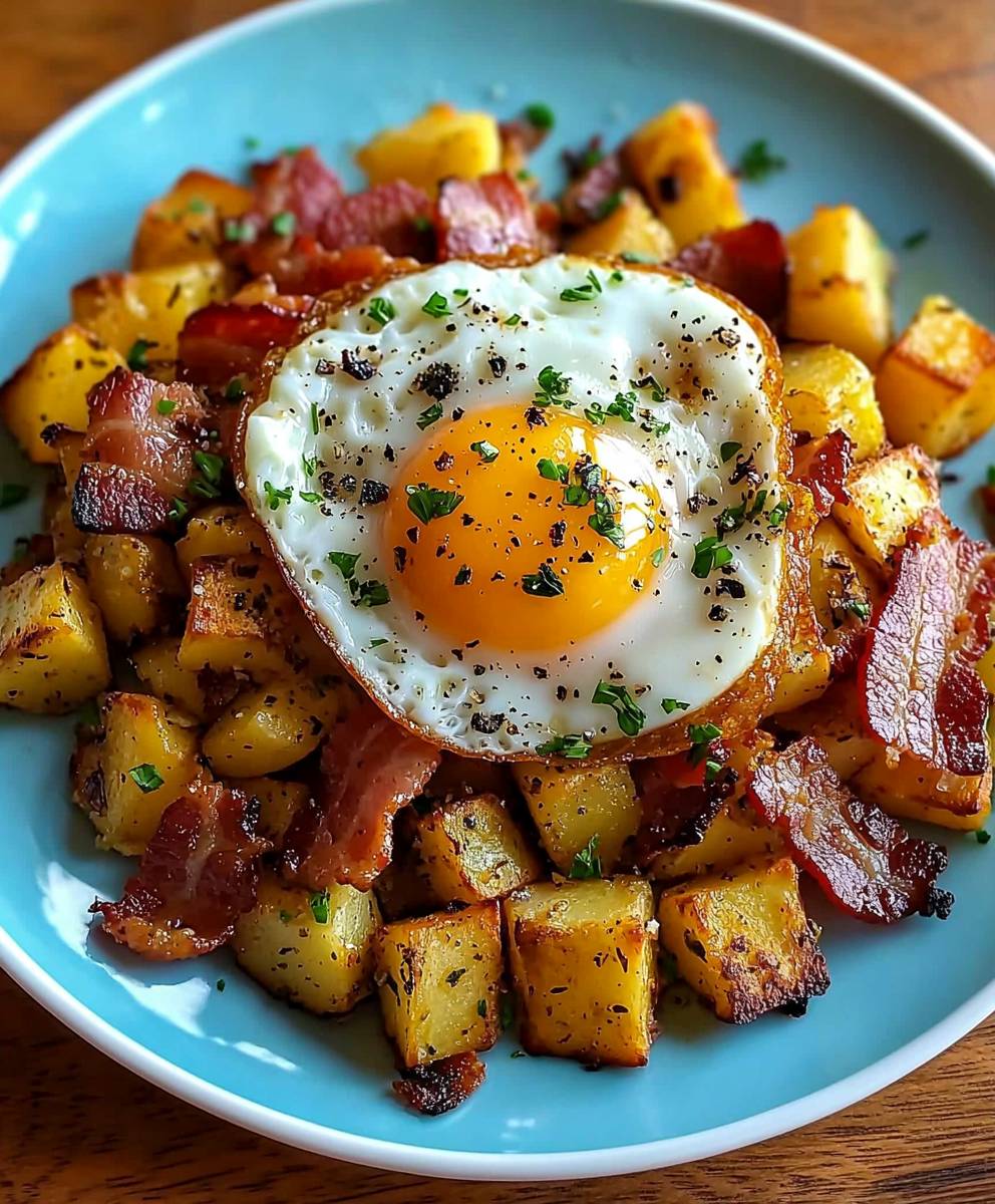 Bacon egg potato hash