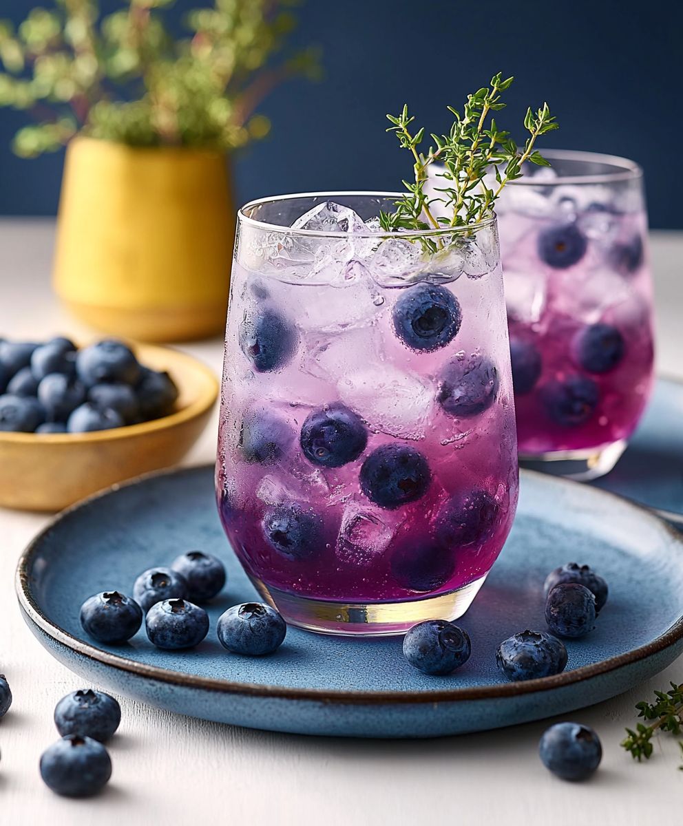 Blueberry Thyme Gin Fizz