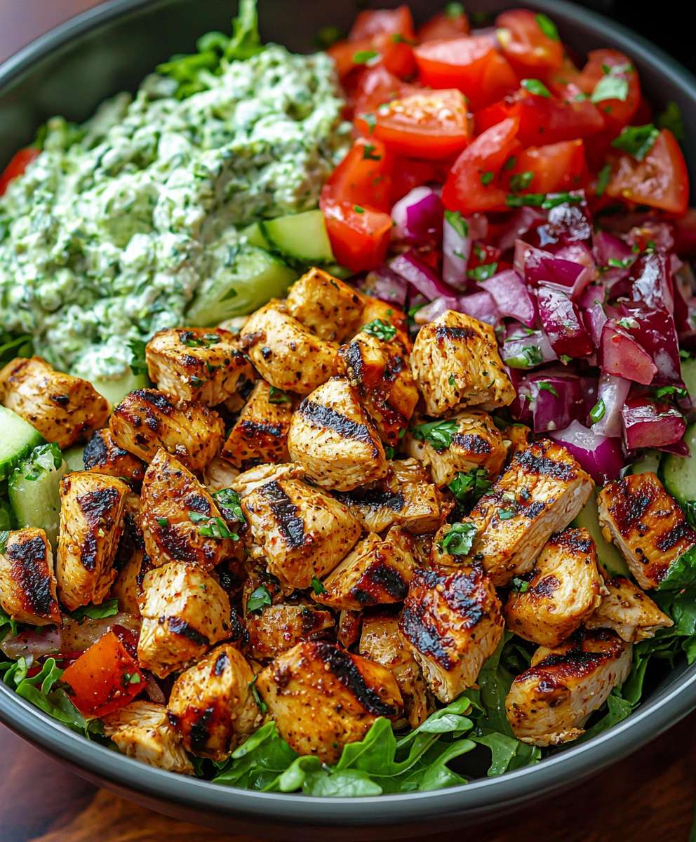 Peruvian grilled chicken salad