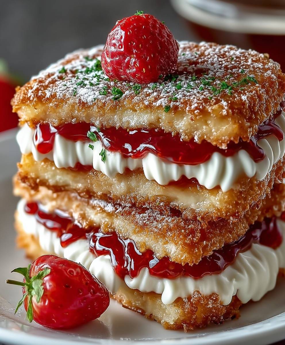 Fried Strawberry Cheesecake