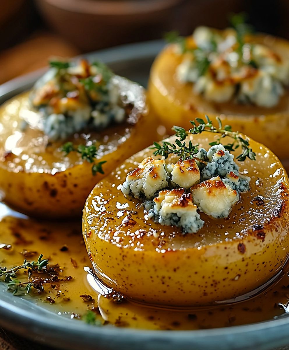 Roasted Pears Blue Cheese
