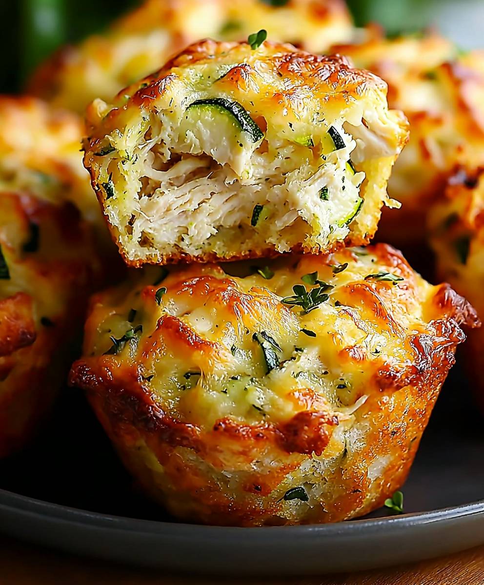 Chicken cheese zucchini muffins