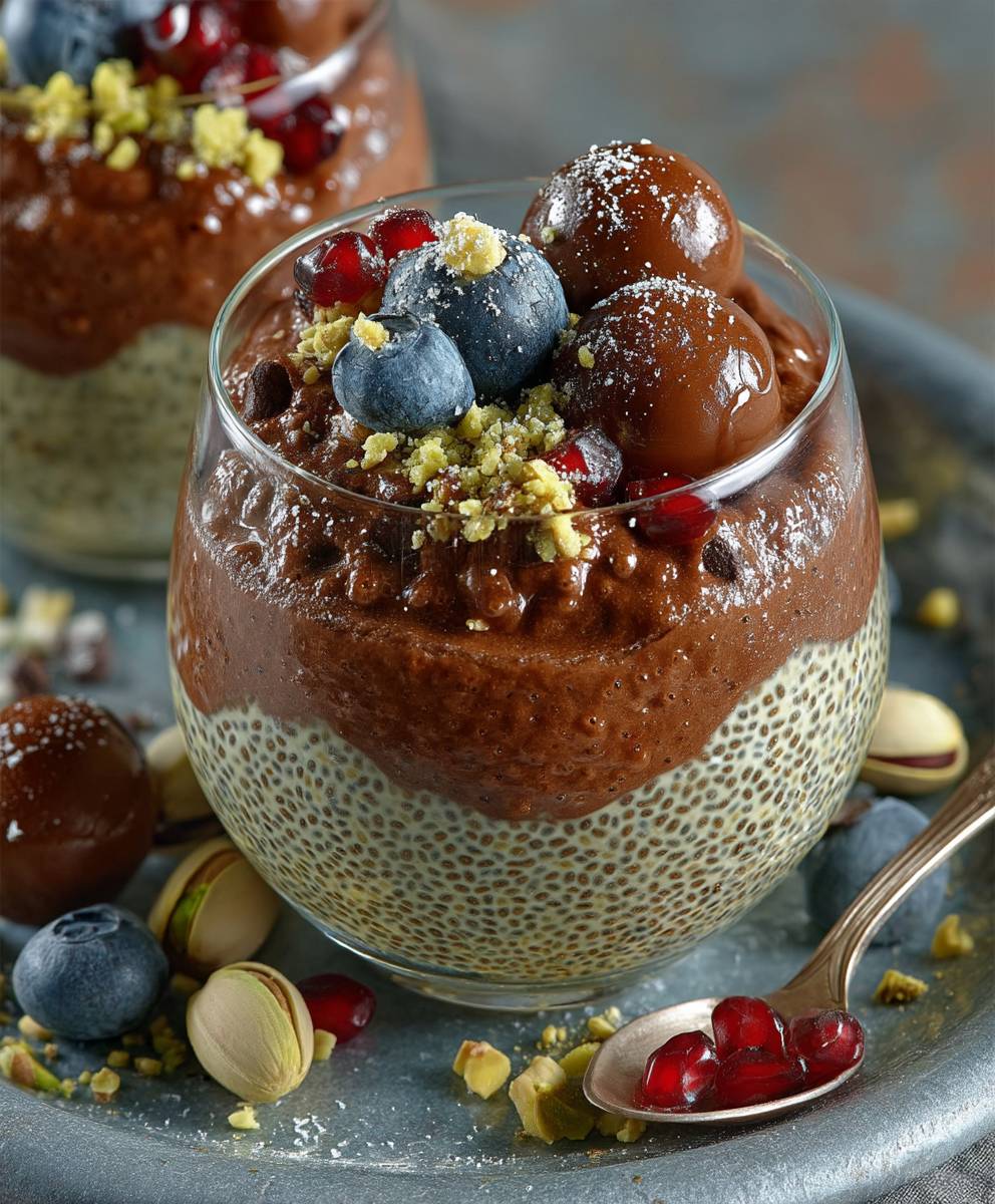 Dubai Chocolate Chia Pudding