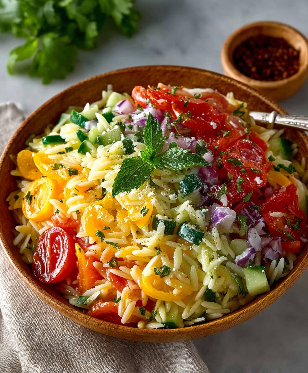 Rainbow Orzo Salad