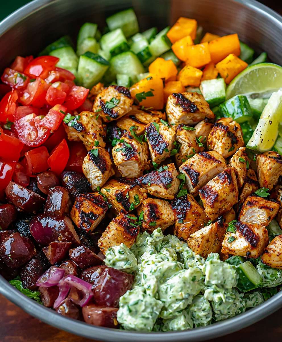 Peruvian grilled chicken salad
