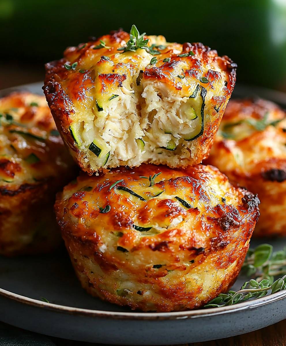 Chicken cheese zucchini muffins