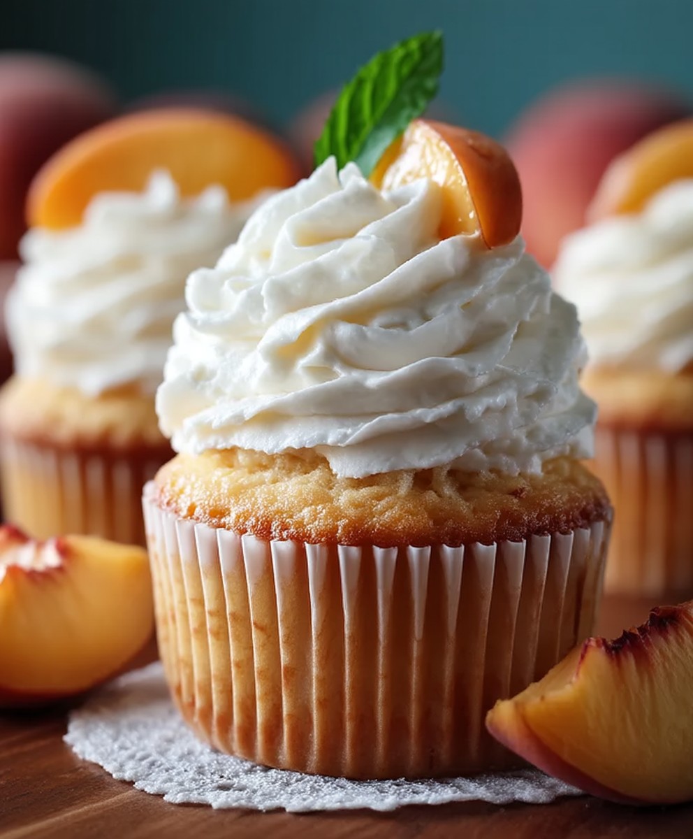 Honey Peach Cream Cheese Cupcakes