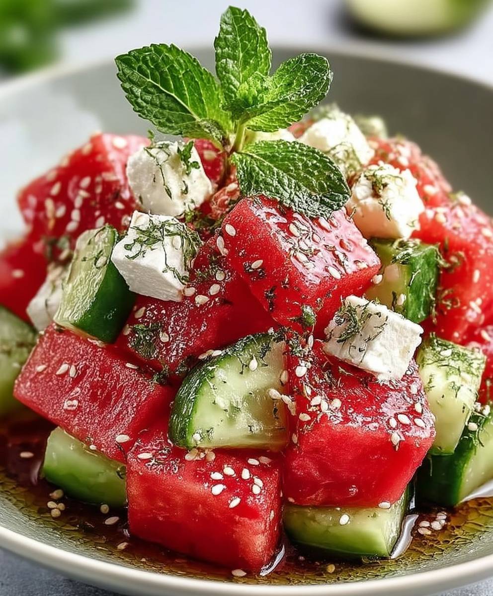 Watermelon feta salad