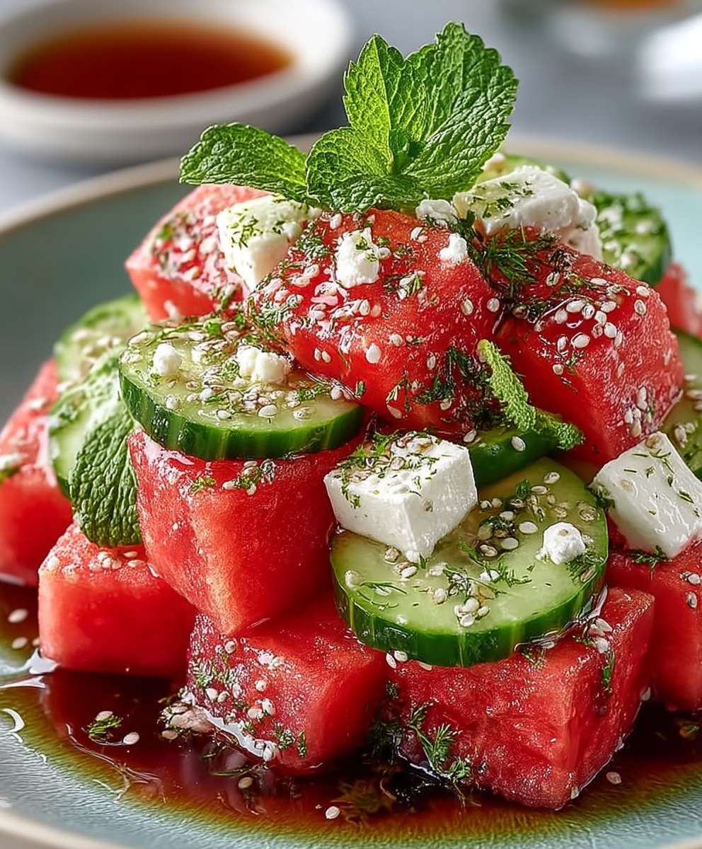 Watermelon feta salad