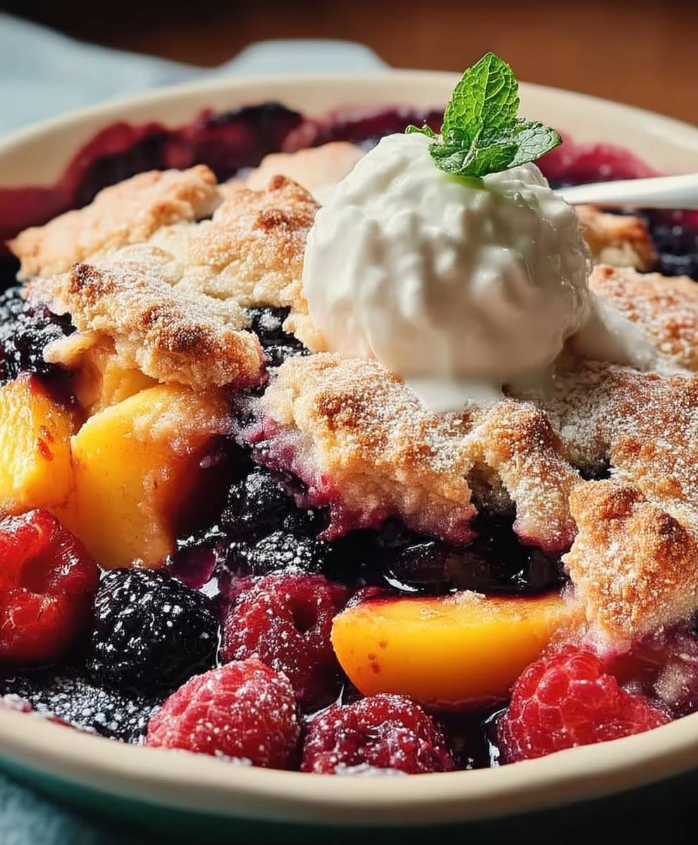 Peach Berry Cobbler