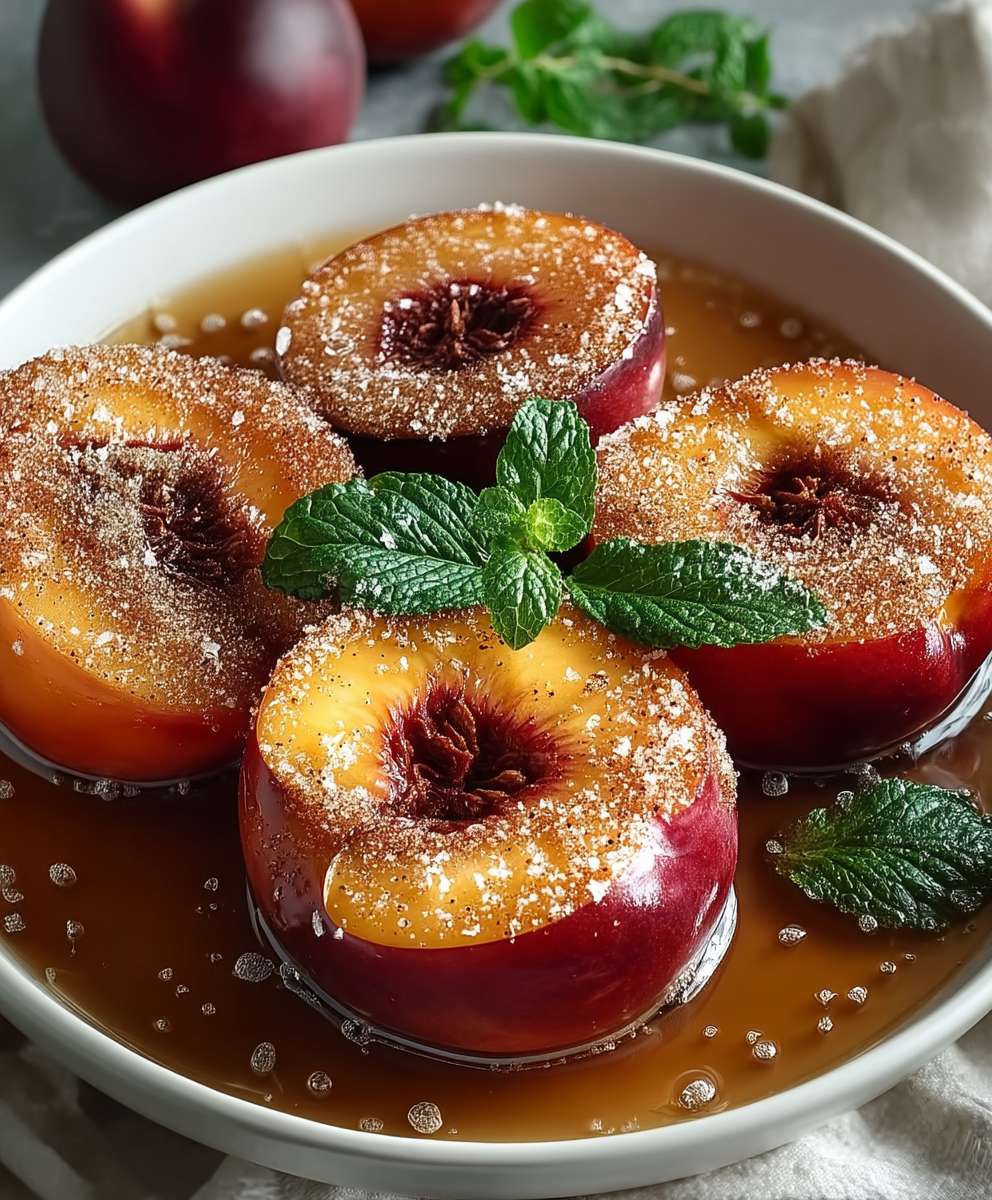 Cinnamon Sugar Baked Peaches