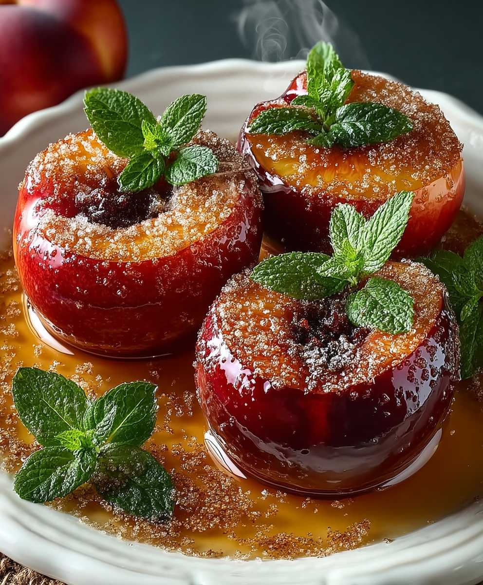 Cinnamon Sugar Baked Peaches