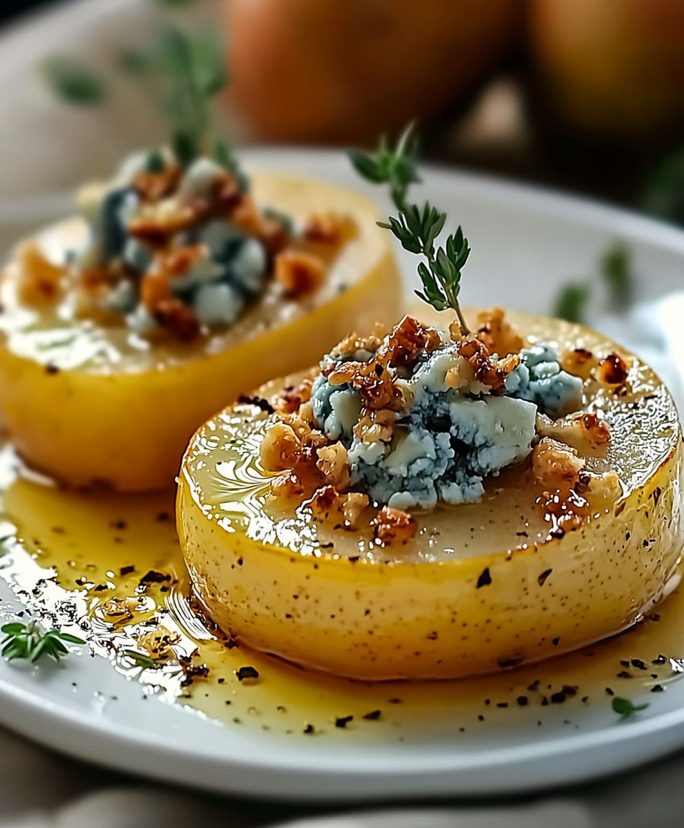 Roasted Pears Blue Cheese