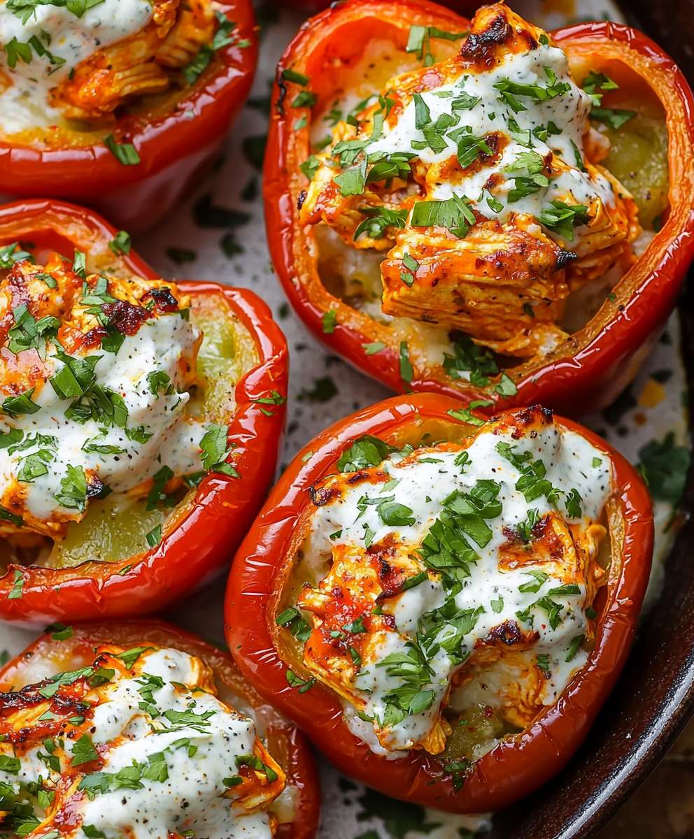 Buffalo Chicken Stuffed Peppers