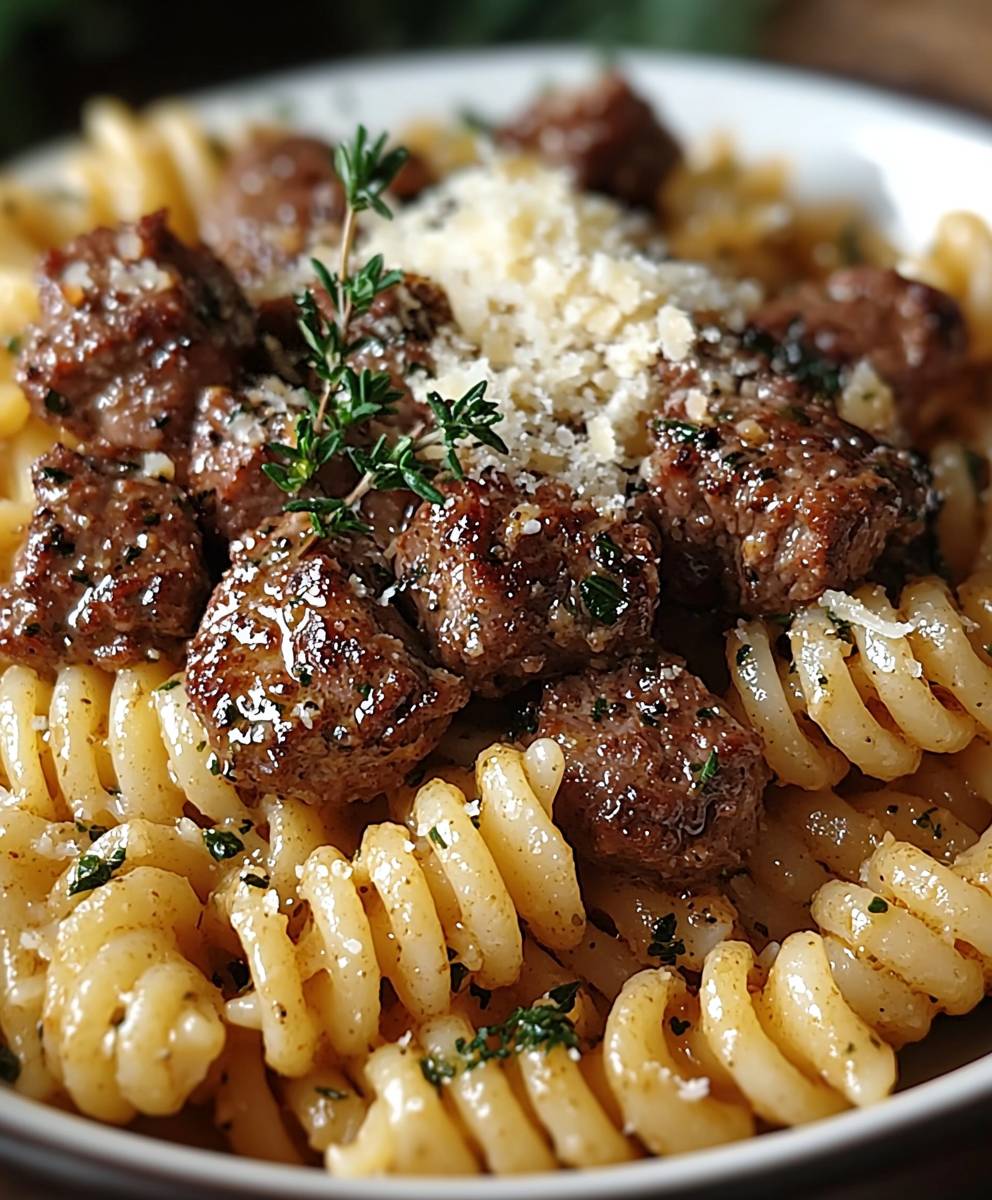 Garlic Parmesan Beef Rotini