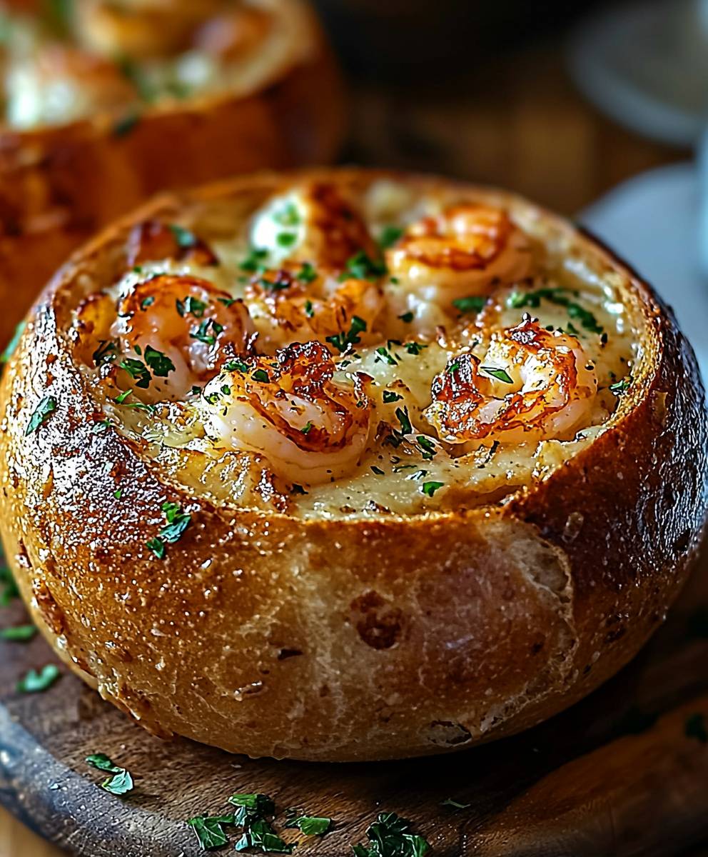 Seafood Stuffed Bread Bowl