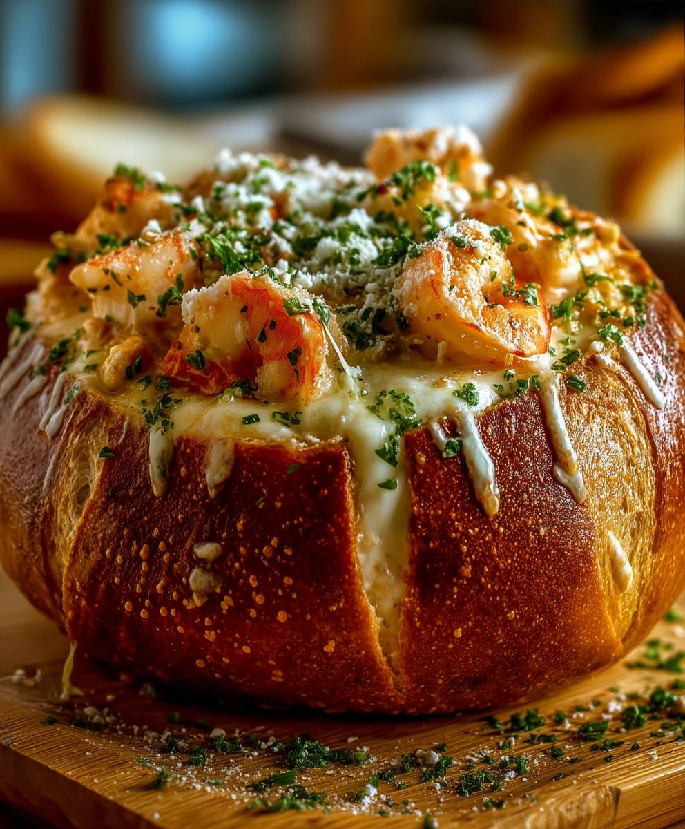 Seafood Stuffed Bread Bowl