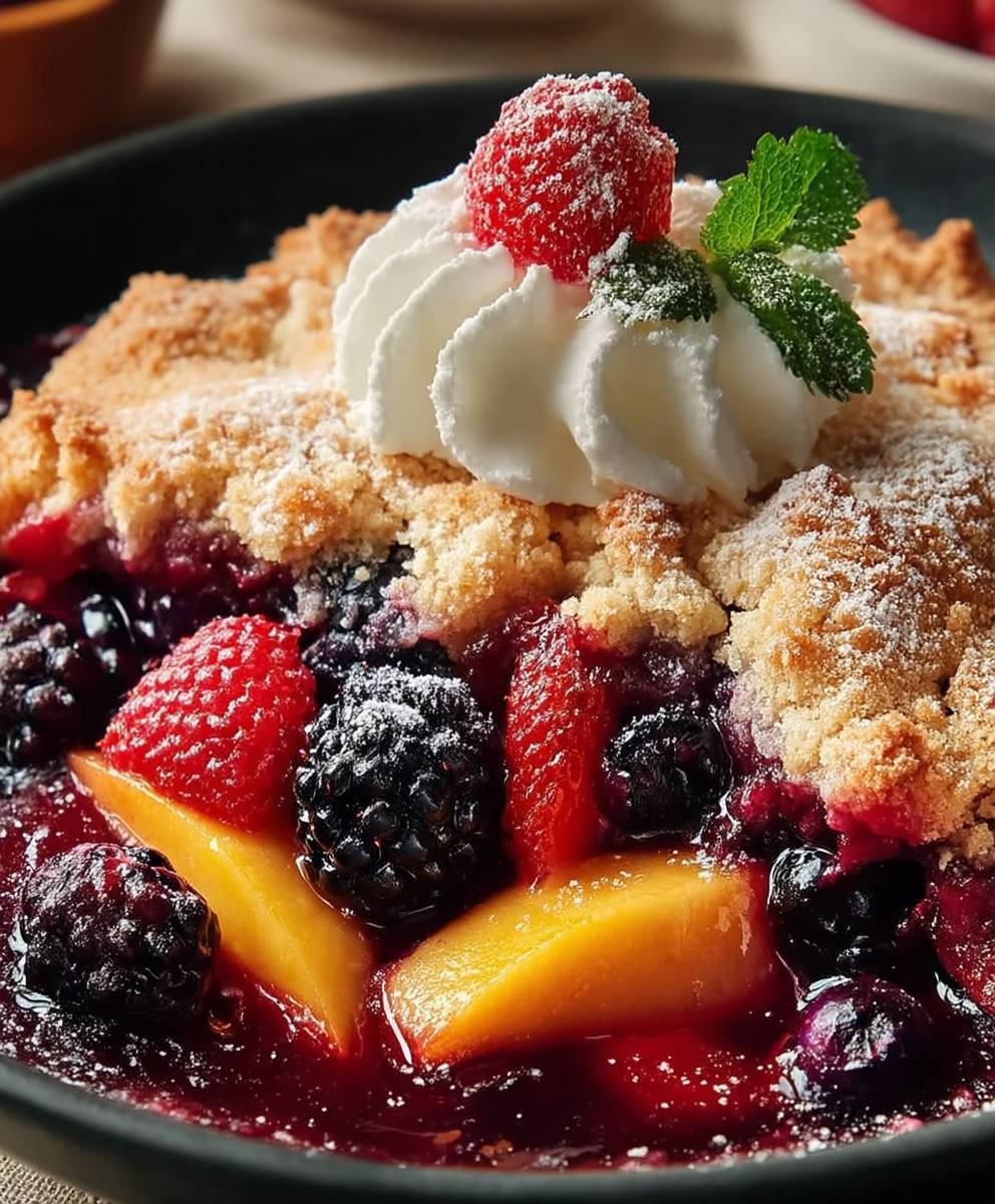 Peach Berry Cobbler