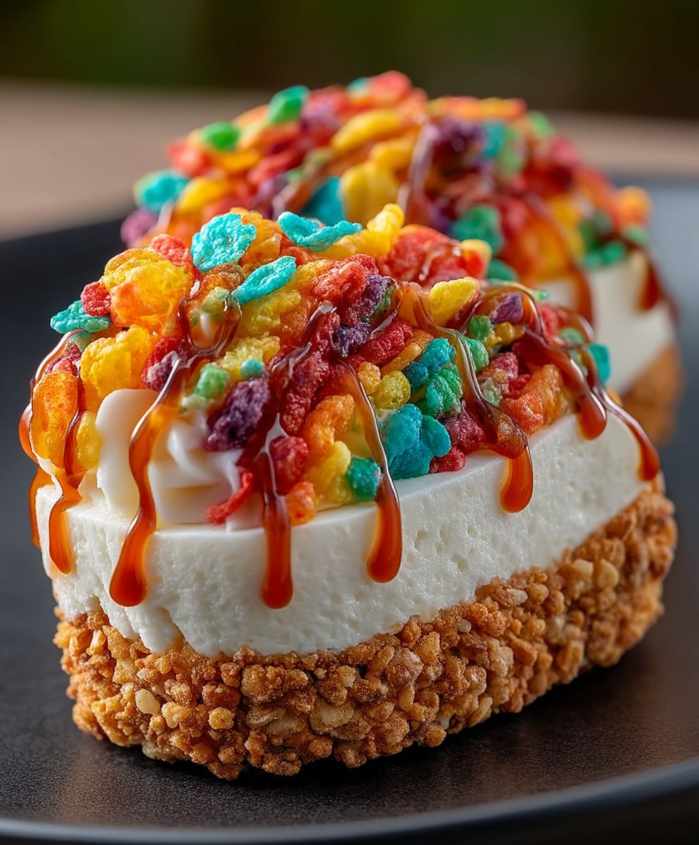 Fruity Pebbles Cheesecake Tacos