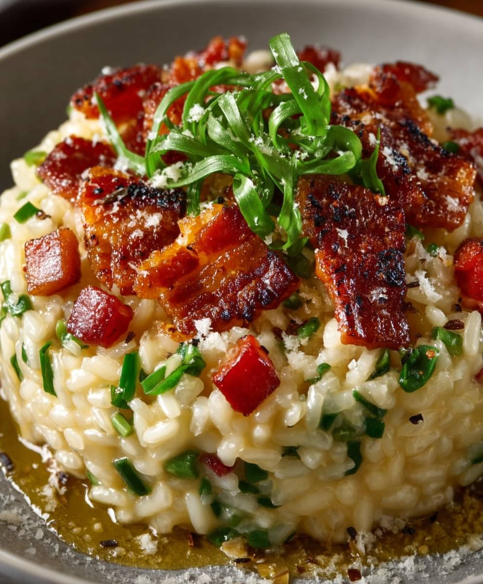 Onion Bacon Parmesan Risotto