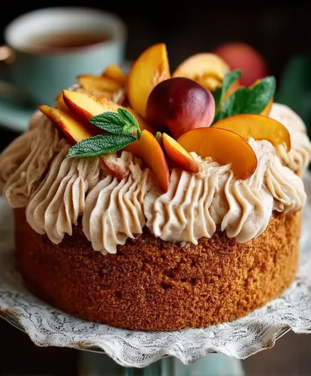 Peach Cake Brown Sugar Frosting