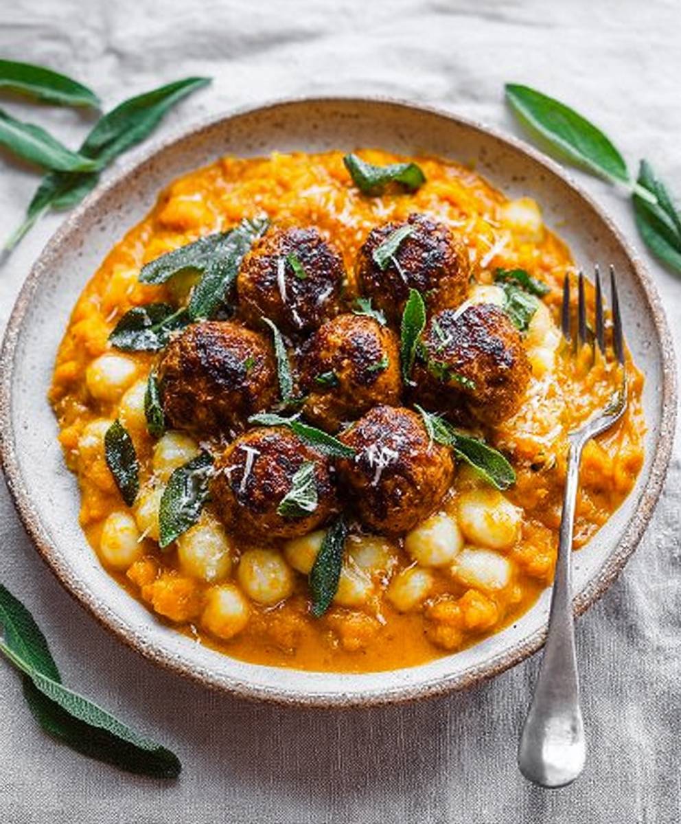 Turkey Meatballs Pumpkin Sage Sauce