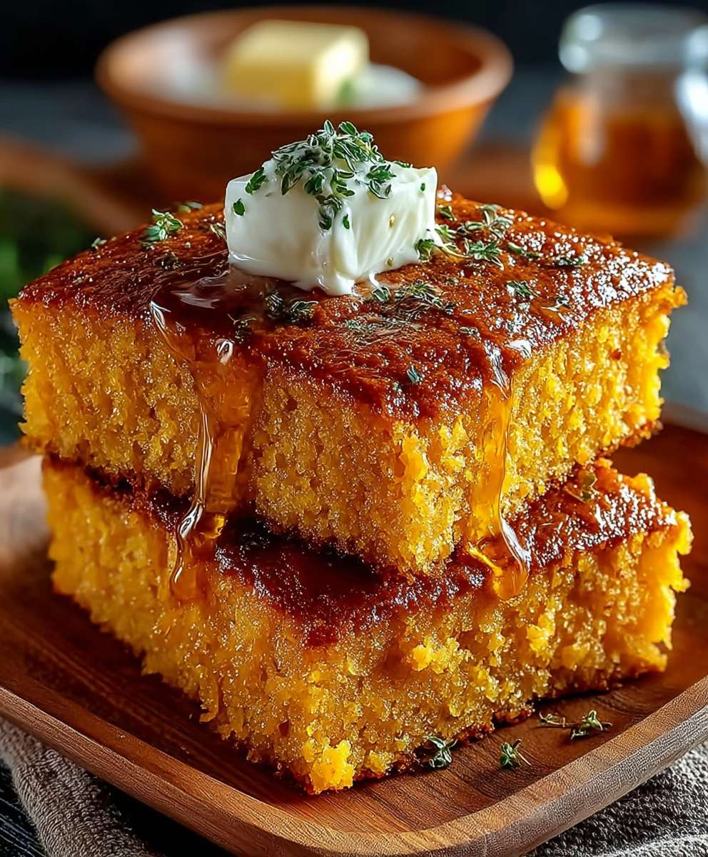 Honey Butter Sweet Potato Cornbread