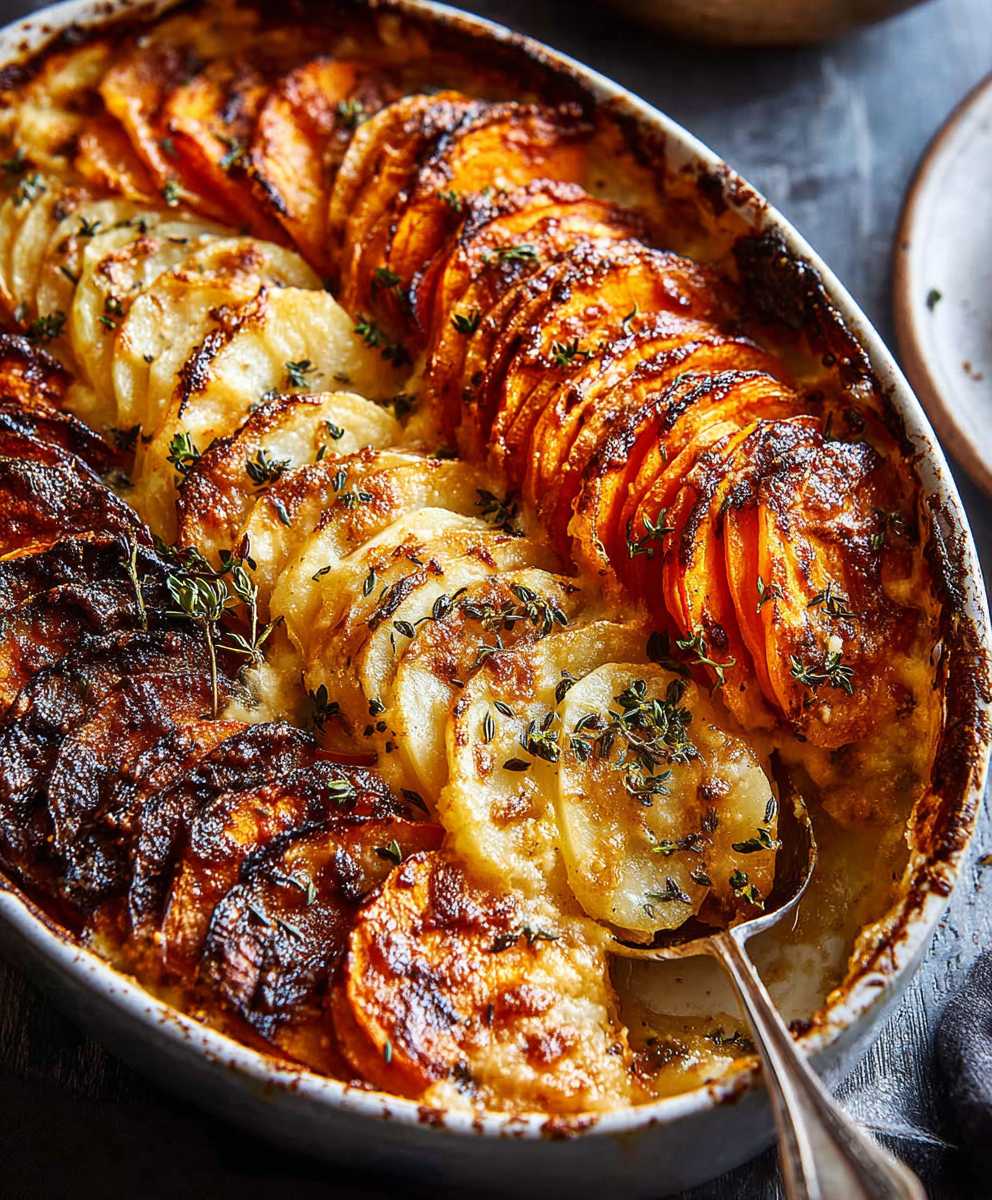 Cheesy Root Vegetable Gratin