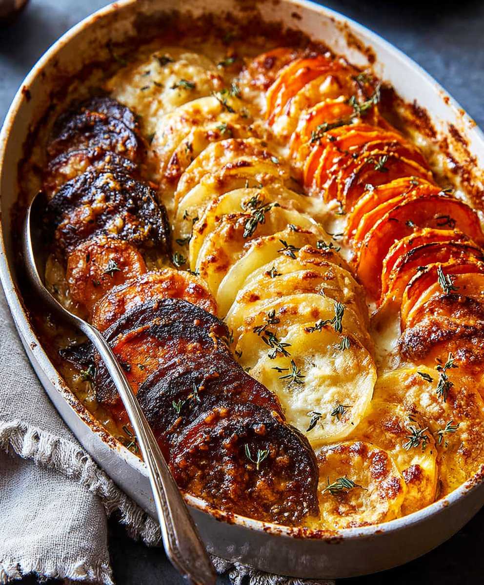Cheesy Root Vegetable Gratin