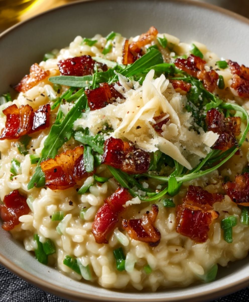 Onion Bacon Parmesan Risotto