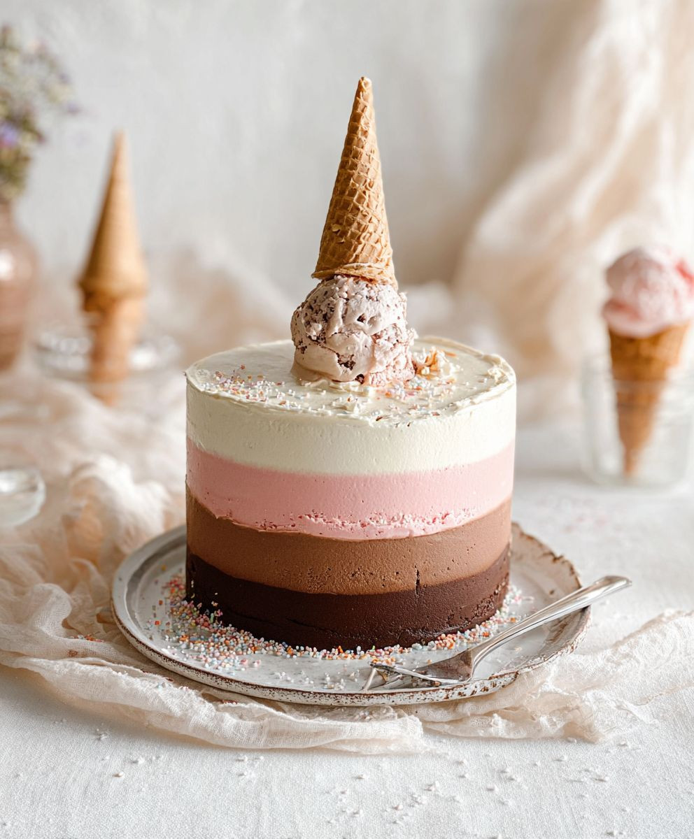 High Altitude Neapolitan Cake