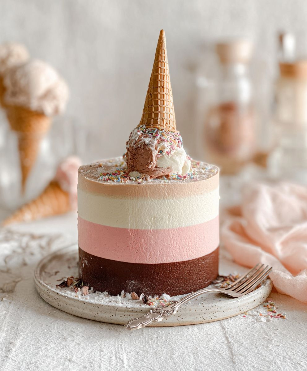 High Altitude Neapolitan Cake