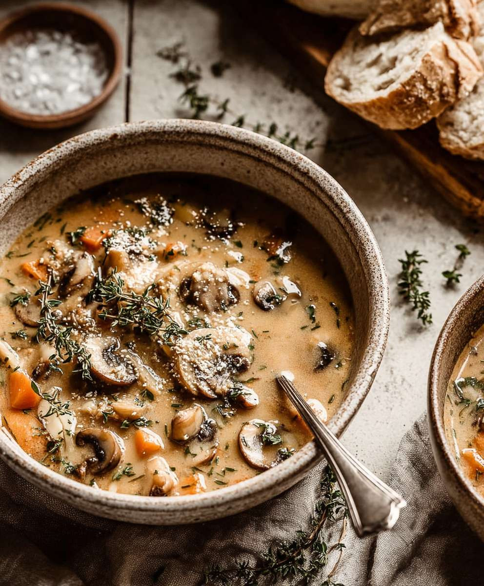 Creamless mushroom soup