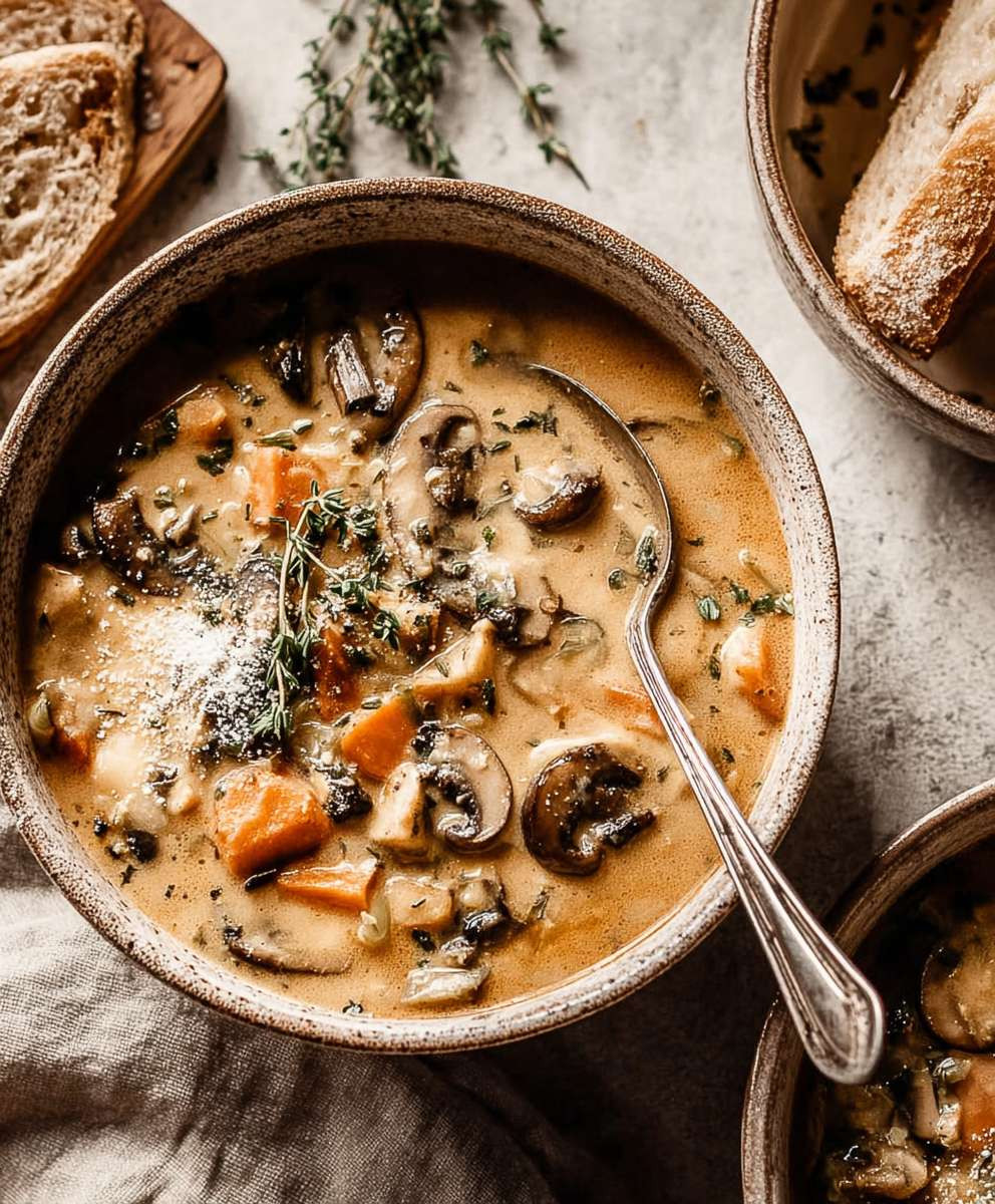 Creamless mushroom soup