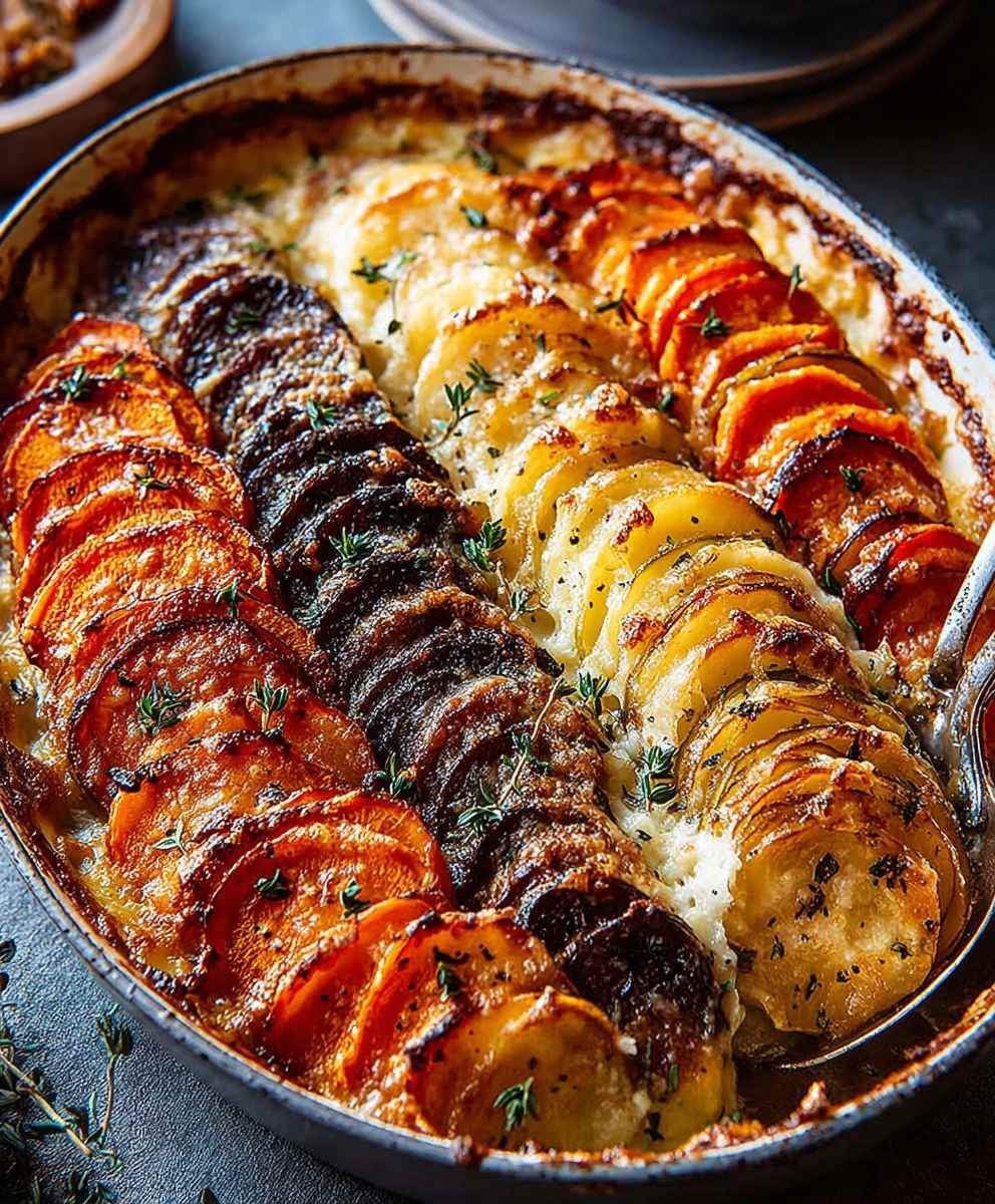 Cheesy Root Vegetable Gratin
