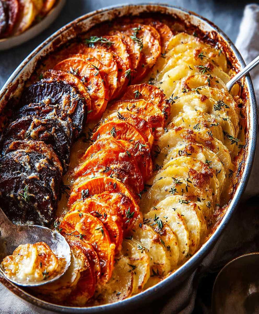 Cheesy Root Vegetable Gratin