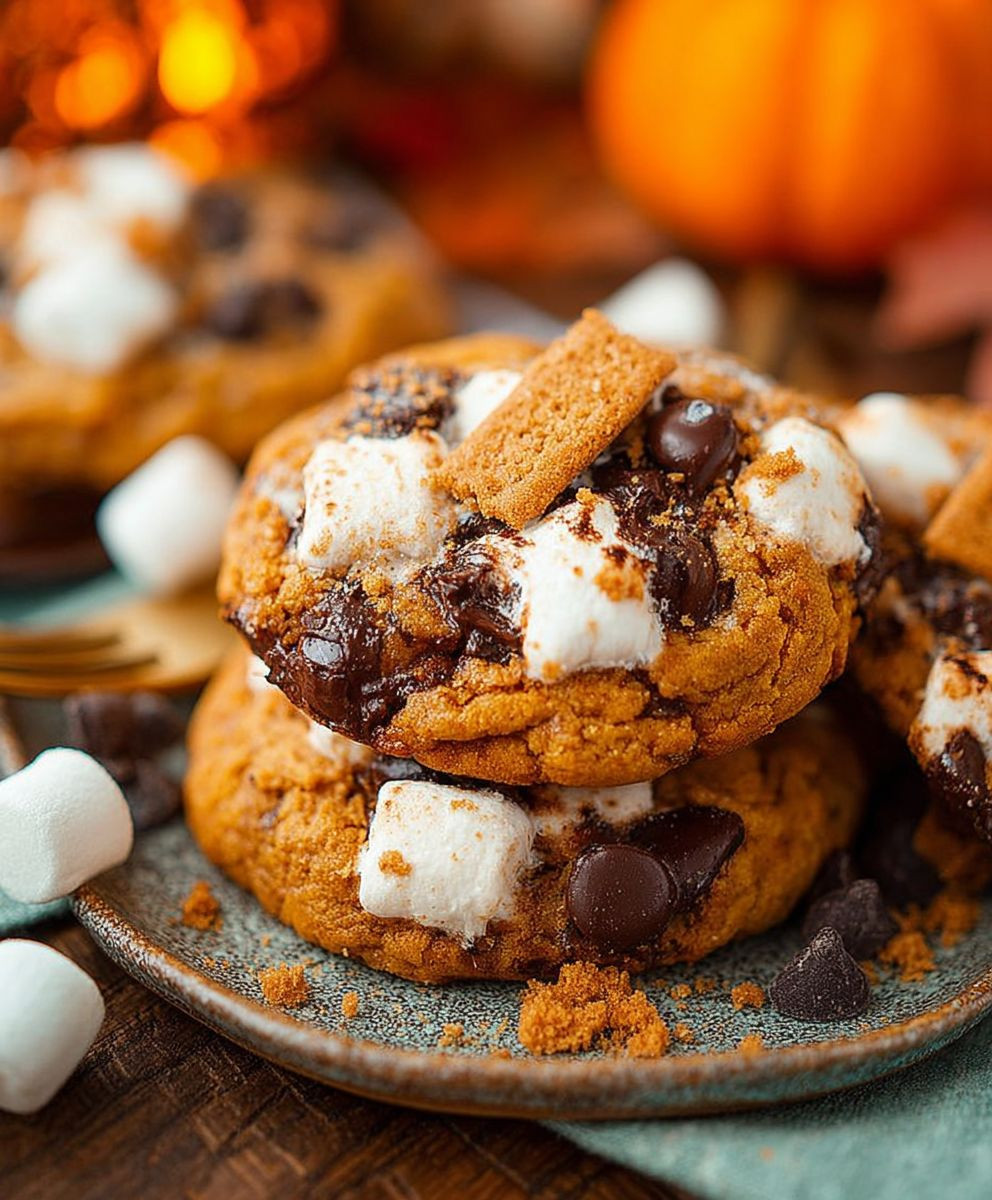 Pumpkin Smores Cookies