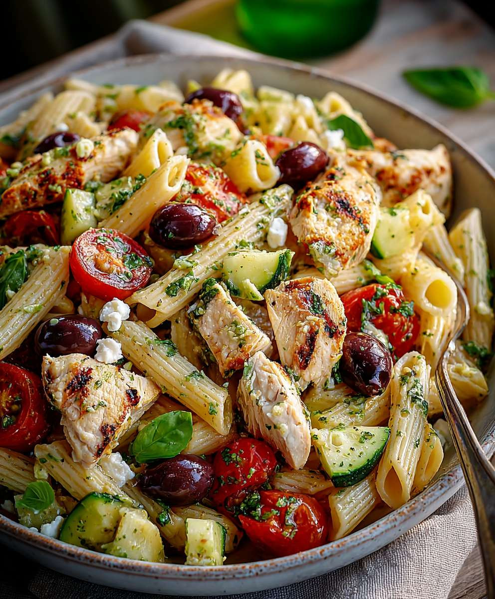 Mediterranean Chicken Pasta Salad