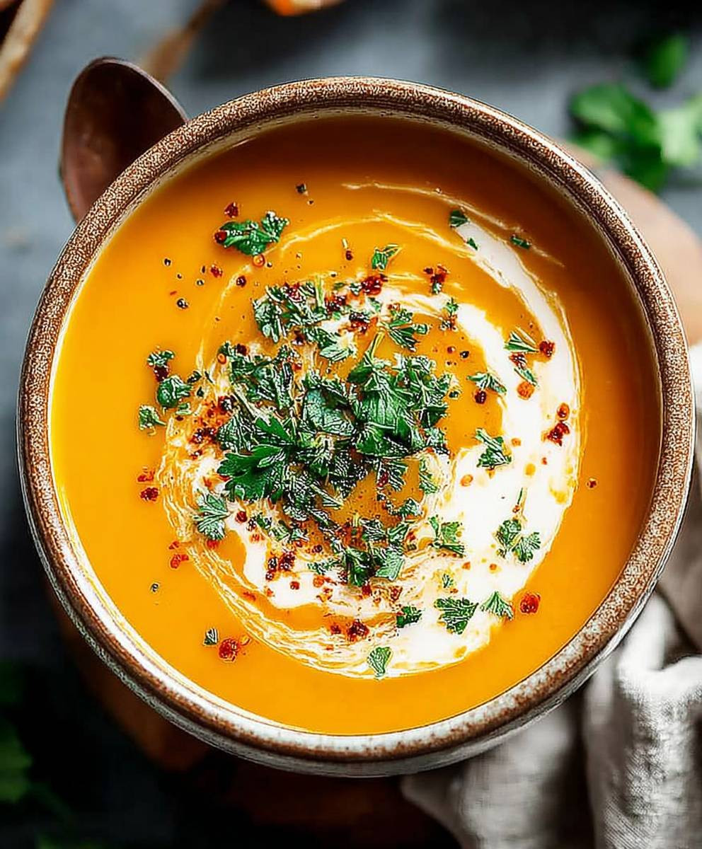 Butternut squash sweet potato soup