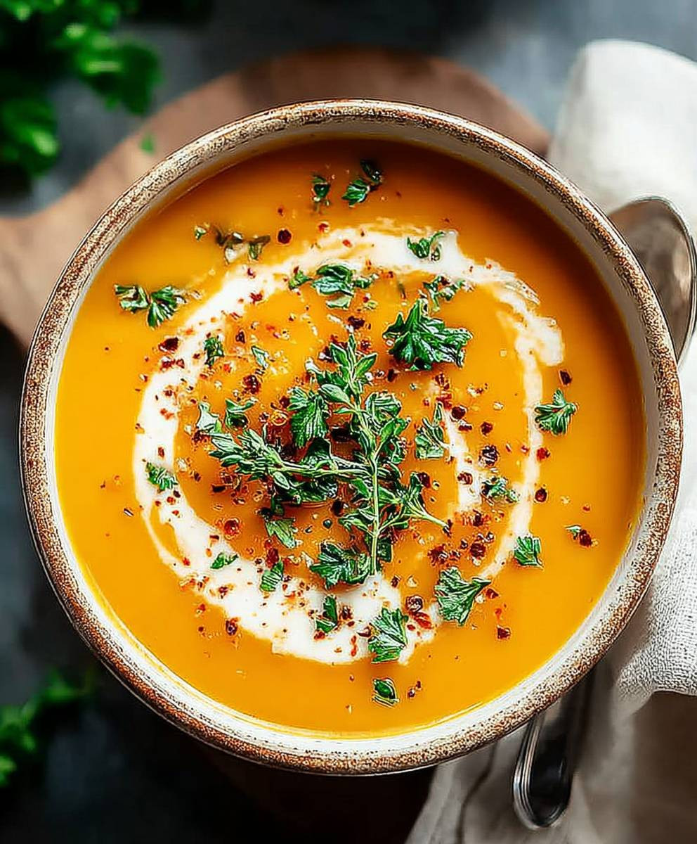 Butternut squash sweet potato soup