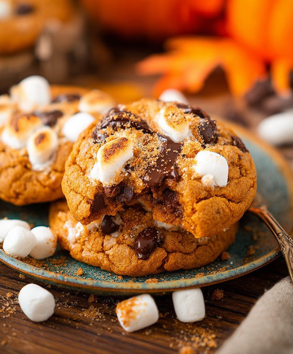 Pumpkin Smores Cookies