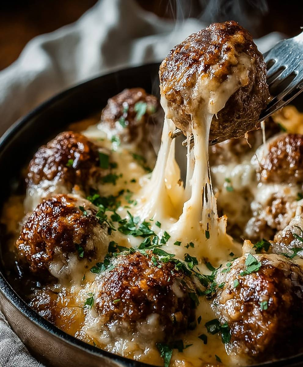 Cheesy French Onion Meatballs